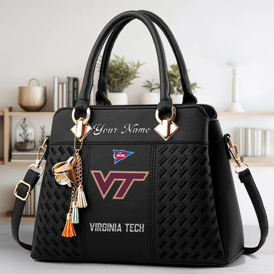 LIMITED EDITION - NEW CUSTOMIZED NCAA FBS15 VTH VG TECH HOKIES ZIP HANDBAG MULTICOLOR
