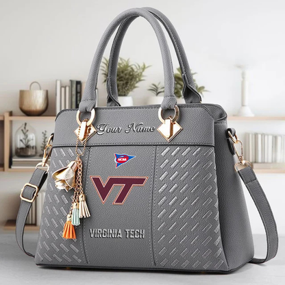 LIMITED EDITION - NEW CUSTOMIZED NCAA FBS15 VTH VG TECH HOKIES ZIP HANDBAG MULTICOLOR