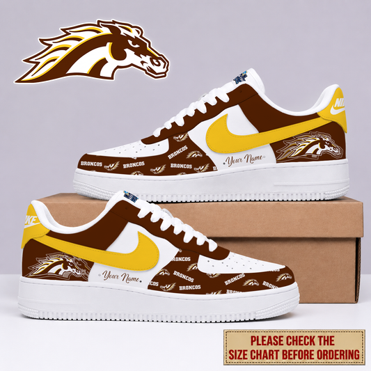 SPECIAL EDITION - NEW CUSTOMIZED NCAA MFF15 WMB WESTERN MICHIGAN BRONCOS AF1 SHOES
