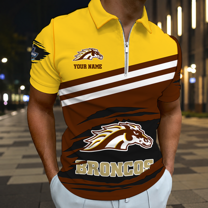 EXCLUSIVE EDITION - NEW CUSTOMIZED NCAA MFF15 WMB WESTERN MICHIGAN BRONCOS POLO SHIRT, ZIP POLO SHIRT & T-SHIRTS