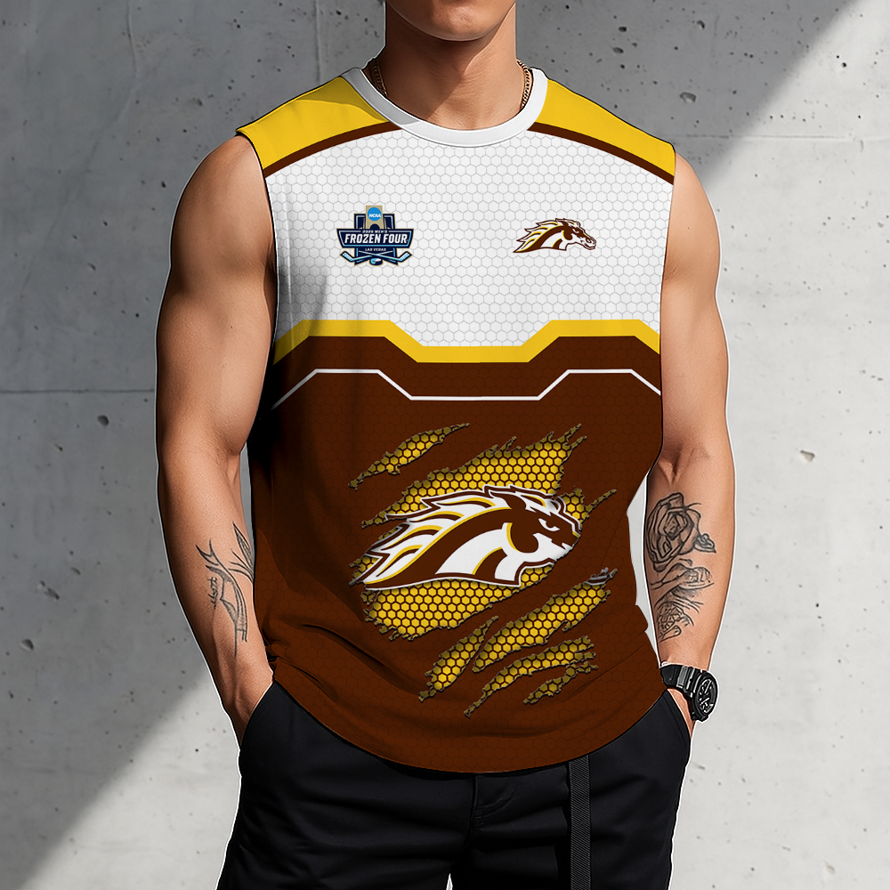LIMITED EDITION - NEW CUSTOMIZED NCAA MFF15 WMB WESTERN MICHIGAN BRONCOS MEN'S GYM SHIRT