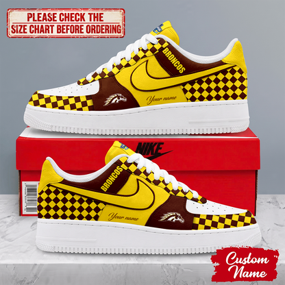 SPECIAL EDITION - NEW CUSTOMIZED NCAA MFF15 WMB WESTERN MICHIGAN BRONCOS AF1 SHOES