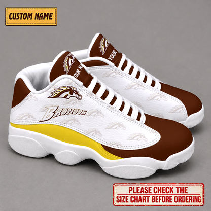 LIMITED EDITION - NEW CUSTOMIZED NCAA MFF15 WMB WESTERN MICHIGAN BRONCOS AIR JORDAN 13 LOW TOP SNEAKER