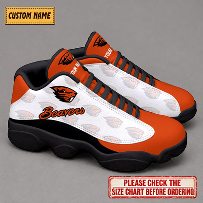 LIMITED EDITION - NEW CUSTOMIZED NCAA CWS15 OGB OREGON STATE BEAVERS AIR JORDAN 13 LOW TOP SNEAKER