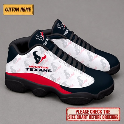 LIMITED EDITION - NEW CUSTOMIZED NFL15 HTT HOUSTON TEXANS AIR JORDAN 13 LOW TOP SNEAKER
