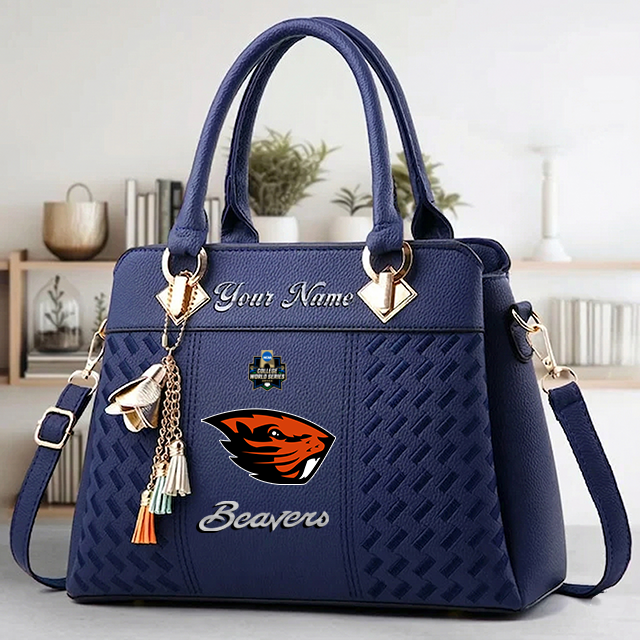 VIRAL EDITON- NEW CUSTOMIZED NCAA CWS15 OGB OG BEAVERS ZIP HANDBAG MULTICOLOR