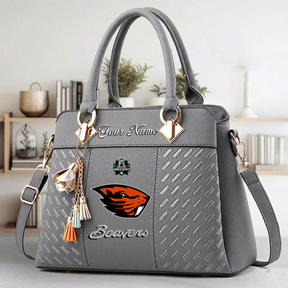 VIRAL EDITON- NEW CUSTOMIZED NCAA CWS15 OGB OG BEAVERS ZIP HANDBAG MULTICOLOR