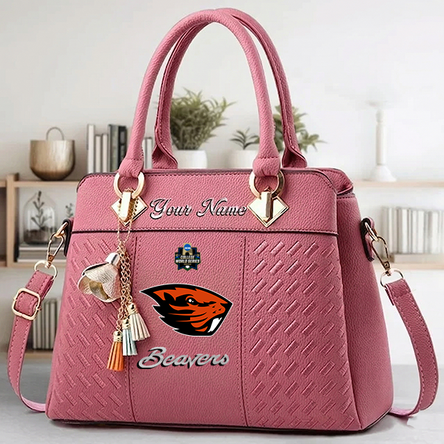 VIRAL EDITON- NEW CUSTOMIZED NCAA CWS15 OGB OG BEAVERS ZIP HANDBAG MULTICOLOR