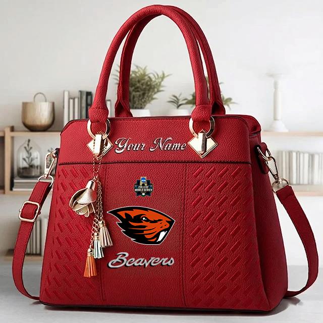 VIRAL EDITON- NEW CUSTOMIZED NCAA CWS15 OGB OG BEAVERS ZIP HANDBAG MULTICOLOR