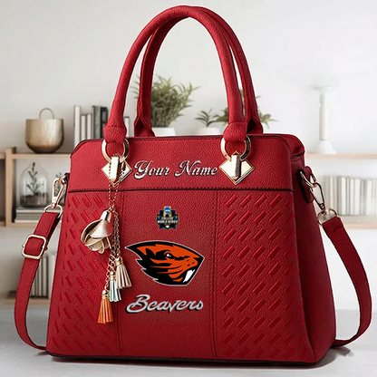VIRAL EDITON- NEW CUSTOMIZED NCAA CWS15 OGB OG BEAVERS ZIP HANDBAG MULTICOLOR