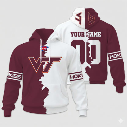 LIMITED EDITION - NEW CUSTOMIZED NCAA FBS15 VTH VG TECH HOKIES UNISEX HOODIE & ZIP HOODIE