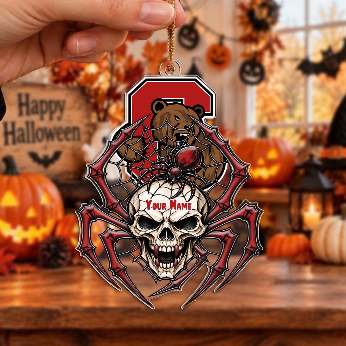 FINAL SALE - NEW CUSTOMIZED NCAA MFF16 CBR CORNELL BIG RED HALLOWEEN ACRYLIC ORNAMENT