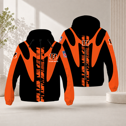 SPECIAL EDITION - NEW CUSTOMIZED NFL16 CCB CINCINNATI BENGALS WINDBREAKER JACKET