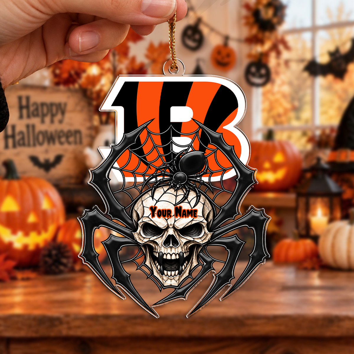 LIMITED EDITION - NEW CUSTOMIZED NFL16 CCB CINCINNATI BENGALS CHRISTMAS ACRYLIC ORNAMENT
