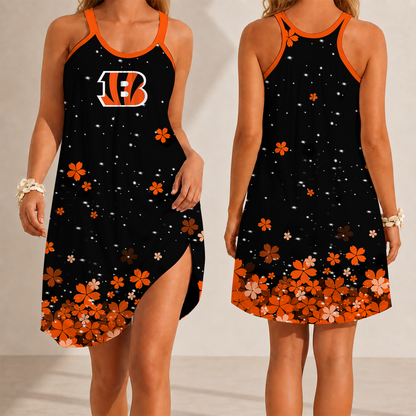 [SPECIAL OFFER] NEW CUSTOMIZED NFL16 CCB CINCINNATI BENGALS CAMISOLE DRESS