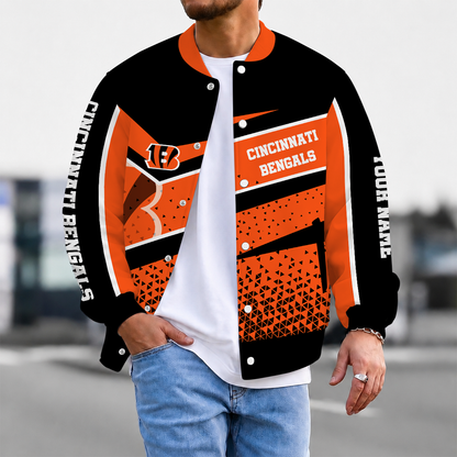 LIMITED EDITION - NEW CUSTOMIZED NFL16 CCB CINCINNATI BENGALS SATIN VARSITY & BASEBALL JACKET