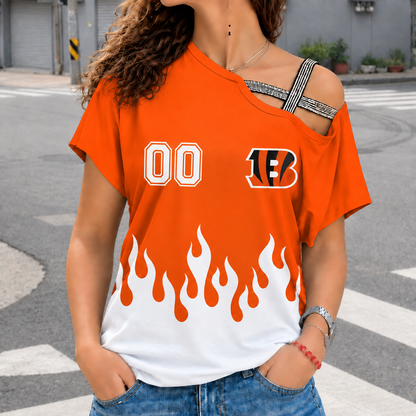 LIMITED EDITION - NEW CUSTOMIZED NFL16 CCB CINCINNATI BENGALS WOMEN'S SHOULDER SHIRT