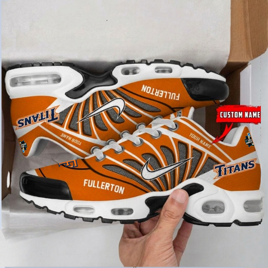 ELITE EDITION - NEW CUSTOMIZED NCAA CWS16 CFT CS FULLERTON TITANS UNISEX AIR MAX PLUS SNEAKERS
