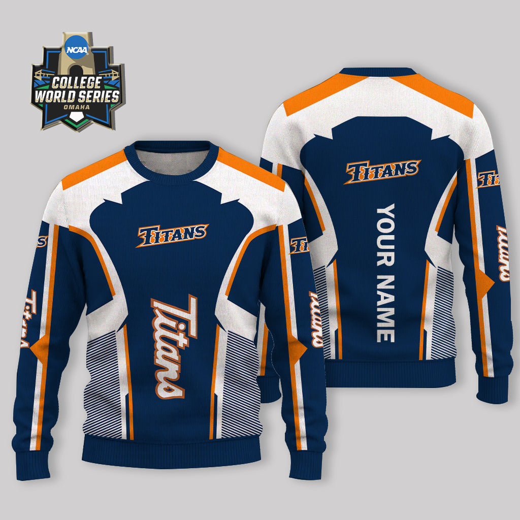 LIMITED EDITION - NEW CUSTOMIZED NCAA CWS16 CFT CAL STATE FULLERTON TITANS UGLY SWEATER