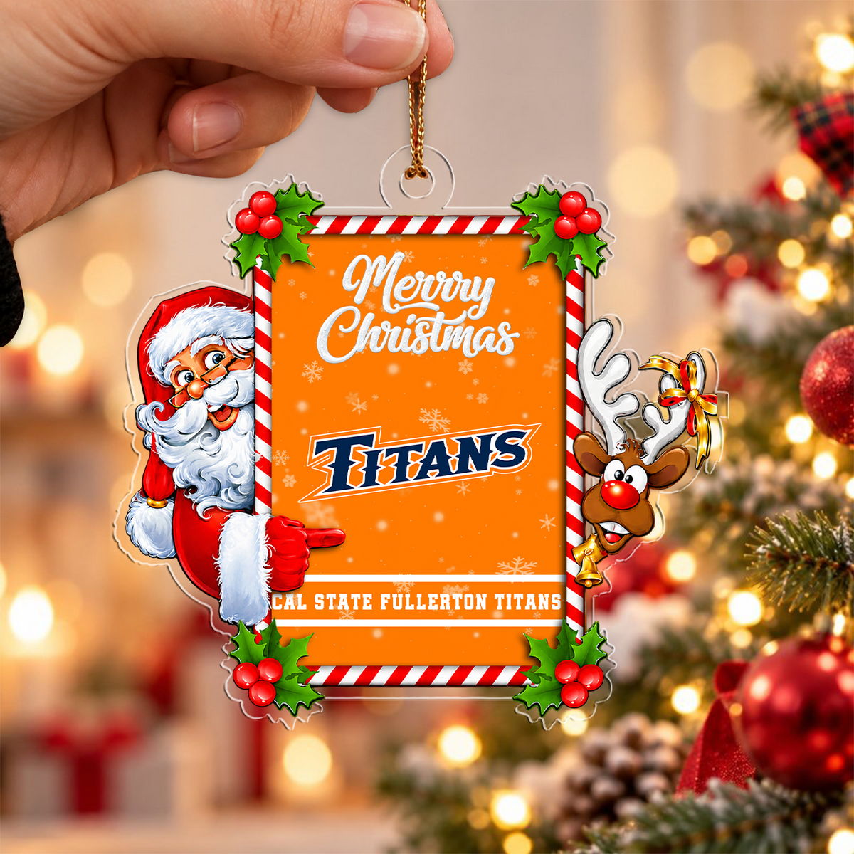 VIRAL EDITION - NEW CUSTOMIZED NCAA CWS16 CFT CAL STATE FULLERTON TITANS CHRISTMAS ACRYLIC ORNAMENT