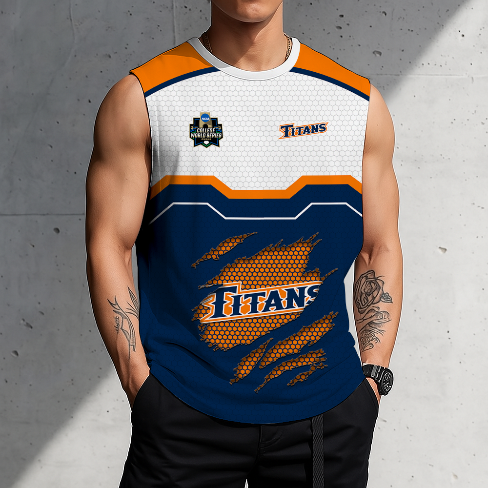 LIMITED EDITION - NEW CUSTOMIZED NCAA CWS16 CFT CAL STATE FULLERTON TITANS MEN'S GYM SHIRT