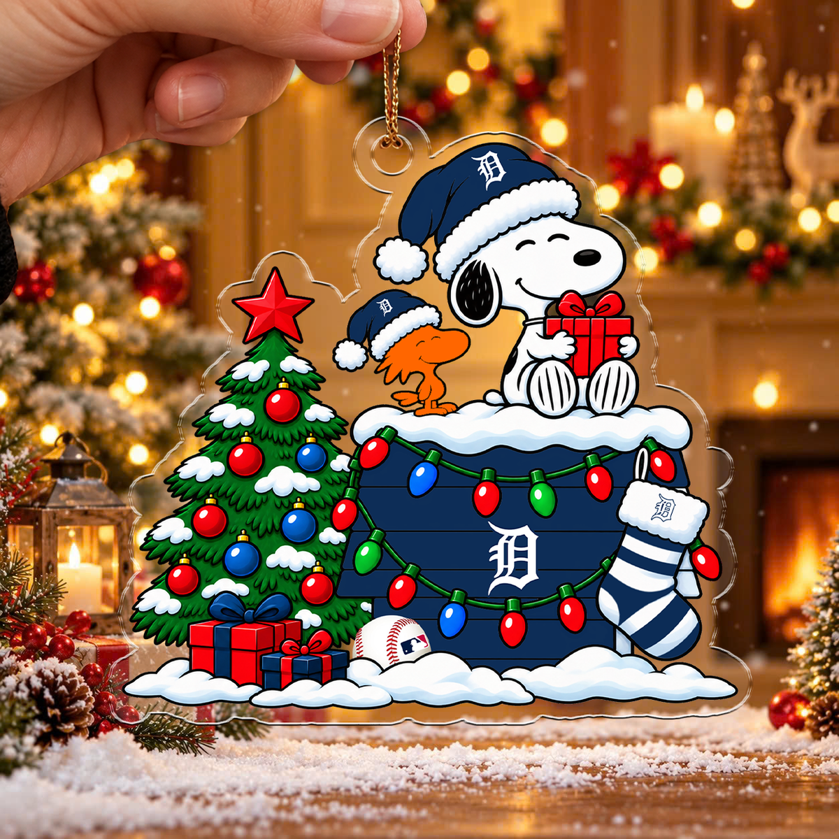 MEGA SALE - NEW CUSTOMIZED MLB16 DTS DETROIT TIGERS CHRISTMAS ACRYLIC ORNAMENT