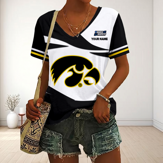 VIRAL EDITON - NEW CUSTOMIZED MAM NCAA16 IWH IW HAWKEYES V-NECK FEMALE SHIRT