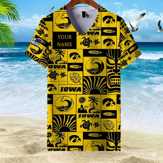LIMITED EDITION - NEW CUSTOMIZED NCAA MAM16 IWH IW HAWKEYES V-NECK FEMALE SHIRT