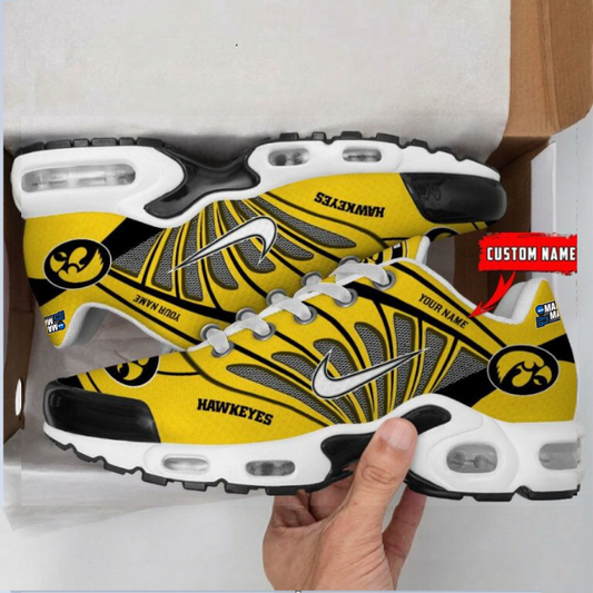 ELITE EDITION - NEW CUSTOMIZED NCAA MAM16 IWH IW HAWKEYES UNISEX AIR MAX PLUS SNEAKERS