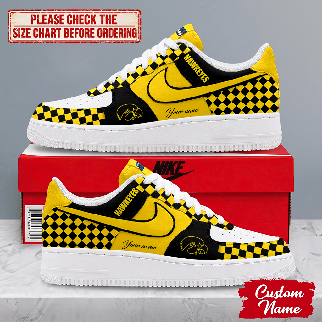SPECIAL EDITION - NEW CUSTOMIZED NCAA MAM16 IWH IOWA HAWKEYES AF1 SHOES