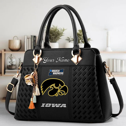 VIRAL EDITON - NEW CUSTOMIZED NCAA MAM16 IWH IW HAWKEYES ZIP HANDBAG MULTICOLOR