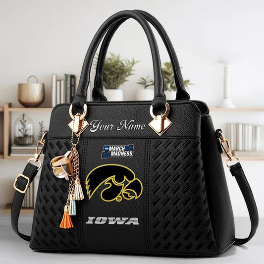 VIRAL EDITON - NEW CUSTOMIZED NCAA MAM16 IWH IW HAWKEYES ZIP HANDBAG MULTICOLOR