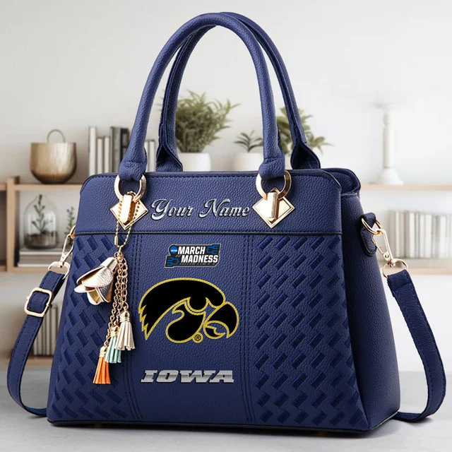 VIRAL EDITON - NEW CUSTOMIZED NCAA MAM16 IWH IW HAWKEYES ZIP HANDBAG MULTICOLOR