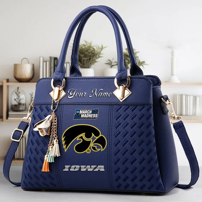 VIRAL EDITON - NEW CUSTOMIZED NCAA MAM16 IWH IW HAWKEYES ZIP HANDBAG MULTICOLOR