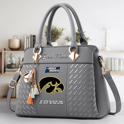 VIRAL EDITON - NEW CUSTOMIZED NCAA MAM16 IWH IW HAWKEYES ZIP HANDBAG MULTICOLOR