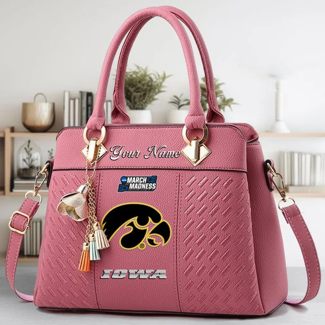 VIRAL EDITON - NEW CUSTOMIZED NCAA MAM16 IWH IW HAWKEYES ZIP HANDBAG MULTICOLOR