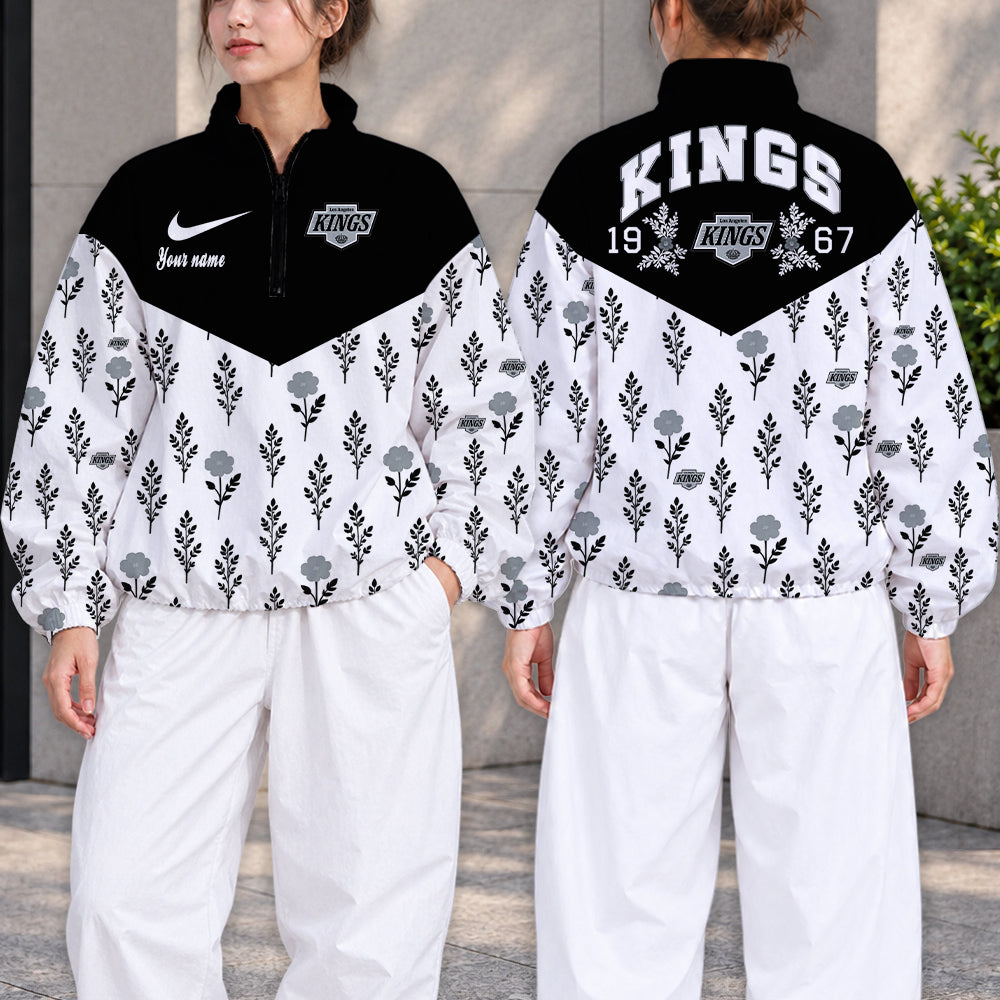 SPECIAL EDITION - NEW CUSTOMIZED NHL16 LAK LOS ANGELES KINGS V-NECK ZIPPER SWEATSHIRT JACKET