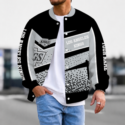 LIMITED EDITION - NEW CUSTOMIZED NHL16 LAK LOS ANGELES KINGS SATIN VARSITY JACKET & BASEBALL JACKET
