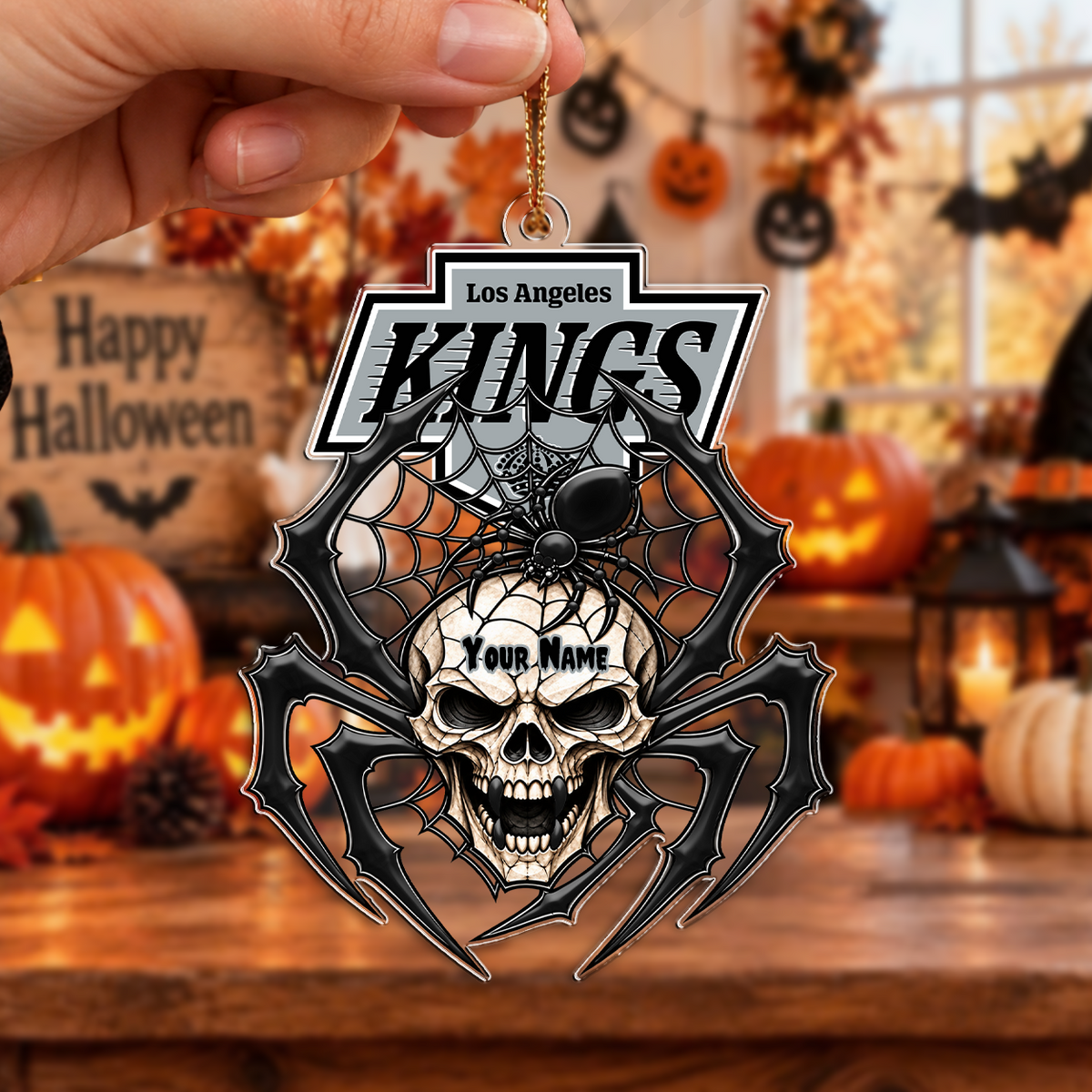 FINAL SALE - NEW CUSTOMIZED NHL16 LAK LOS ANGELES KINGS HALLOWEEN ACRYLIC ORNAMENT