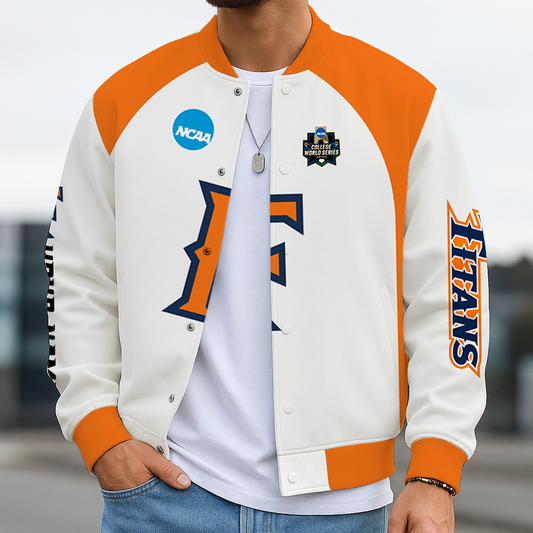 LIMITED DROP - NEW CUSTOMIZED|NCAA CWS16 CFT CS FULLERTON TITANS BASEBALL JACKET, SATIN VARSITY JACKET