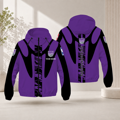 LIMITED EDITION - NEW CUSTOMIZED NBA16 SKI SACRAMENTO KINGS WINDBREAKER JACKET