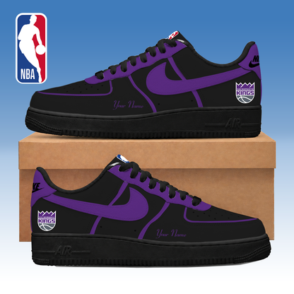 FINAL SALE - NEW CUSTOMIZED NBA16 SKI SACRAMENTO KINGS AF1 SNEAKERS