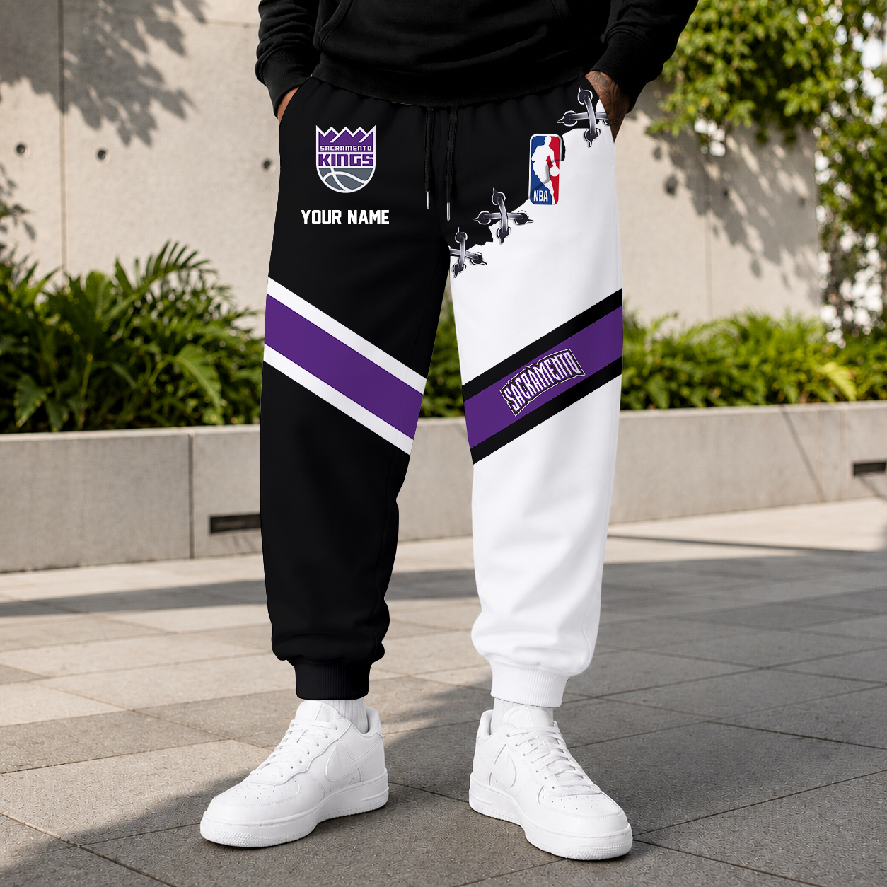 FINAL SALE - NEW CUSTOMIZED NBA16 SKI SACRAMENTO KINGS SWEATPANTS