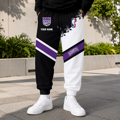 FINAL SALE - NEW CUSTOMIZED NBA16 SKI SACRAMENTO KINGS SWEATPANTS