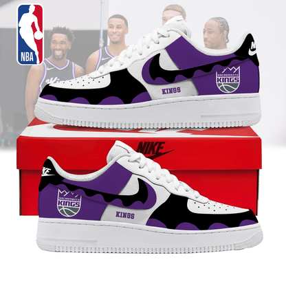 FINAL SALE - NEW CUSTOMIZED NBA16 SKI SACRAMENTO KINGS AF1 SNEAKERS
