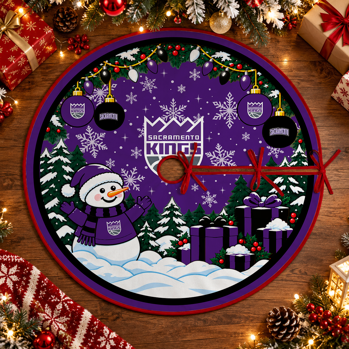 [FAN FAVORITE] NEW CUSTOMIZED NBA16 SKI SACRAMENTO KINGS CHRISTMAS TREE SKIRT