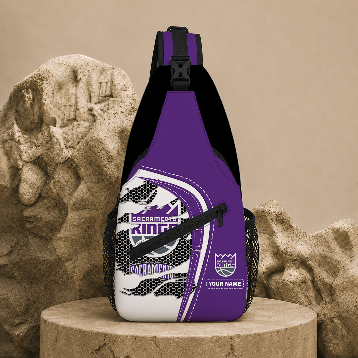 FINAL SALE - NEW CUSTOMIZED NBA16 SKI SACRAMENTO KINGS SLING BAG