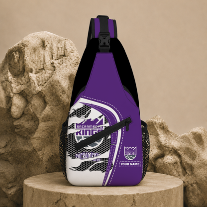 FINAL SALE - NEW CUSTOMIZED NBA16 SKI SACRAMENTO KINGS SLING BAG