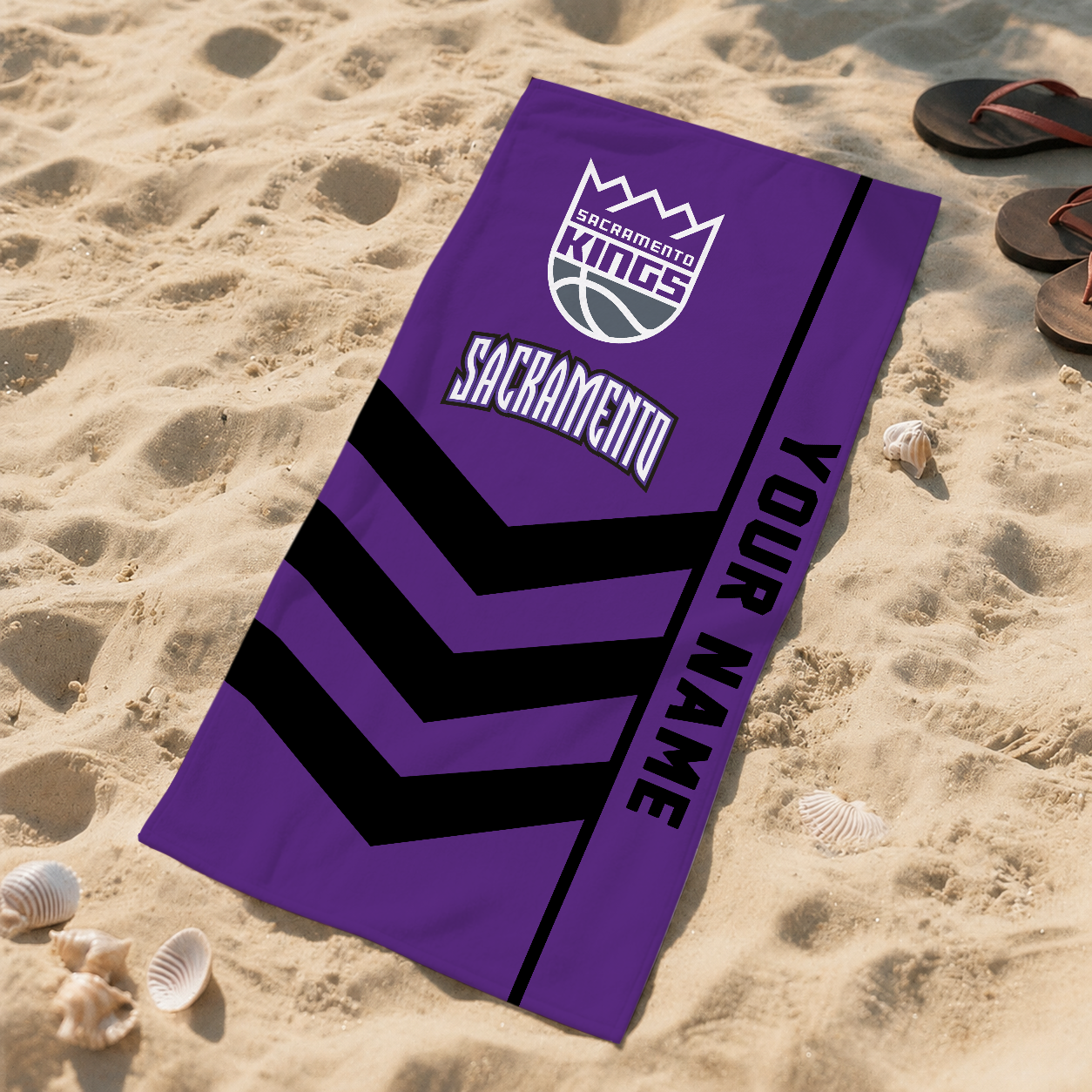 HOT DEAL - NEW CUSTOMIZED NBA16 SKI SACRAMENTO KINGS BEACH TOWEL FOR FAN