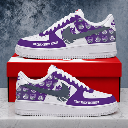 ELITE EDITION - NEW CUSTOMIZED NBA16 SKI SACRAMENTO KINGS AF1 SNEAKERS
